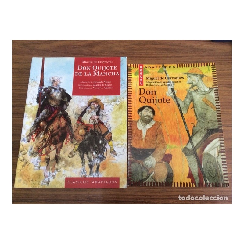 DON QUIJOTE DE LA MANCHA-CLASICOS ADAPTADOS-VICENS VIVES-2 LIBROS.