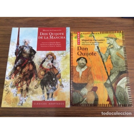DON QUIJOTE DE LA MANCHA-CLASICOS ADAPTADOS-VICENS VIVES-2 LIBROS.