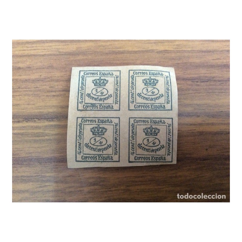 FILATELIA-BLOQUE DE 4-BUEN ESTADO-ORIGINAL-AÑO 1876.