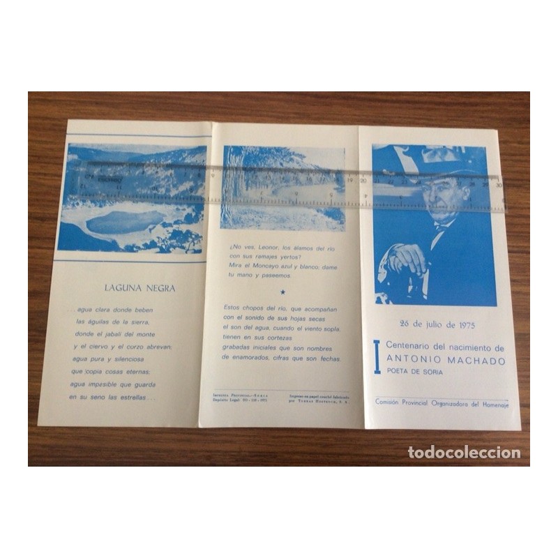 ANTONIO MACHADO-SORIA-TRIPTICO-I CENTENARIO DE SU NACIMIENTO. ANTONIO MACHADO-SORIA-TRIPTICO-I CENTENARIO DE SU NACIMIENTO.