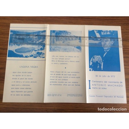 ANTONIO MACHADO-SORIA-TRIPTICO-I CENTENARIO DE SU NACIMIENTO.
