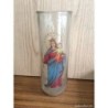 VASO DE CRISTAL ECLESIÁSTICO-CRUZ EN RELIEVE-ANTIGUO.