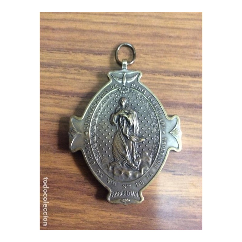 COLEGIO NUESTRA SEÑORA DE LA BONANOVA-CONGREGACION DE MARIA INMACULADA-MEDALLA METAL-AÑO 1954.