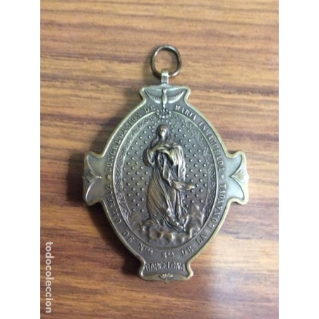 COLEGIO NUESTRA SEÑORA DE LA BONANOVA-CONGREGACION DE MARIA INMACULADA-MEDALLA METAL-AÑO 1954.