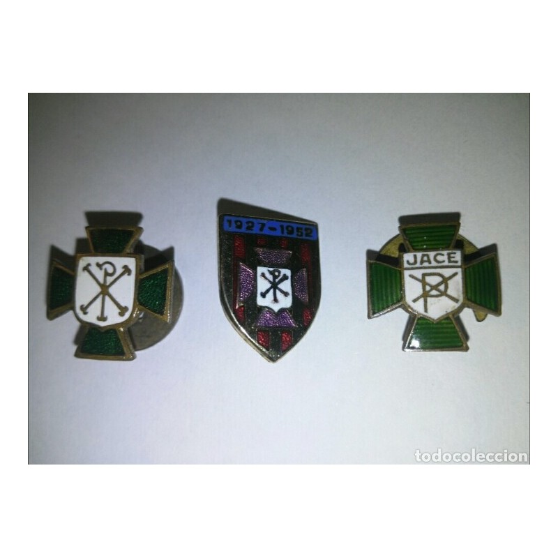 JACE-JUVENTUD DE ACCION CATOLICA DE ESPAÑA.3 PINS ESMALTADOS. JACE-JUVENTUD DE ACCION CATOLICA DE ESPAÑA.3 PINS ESMALTADOS.