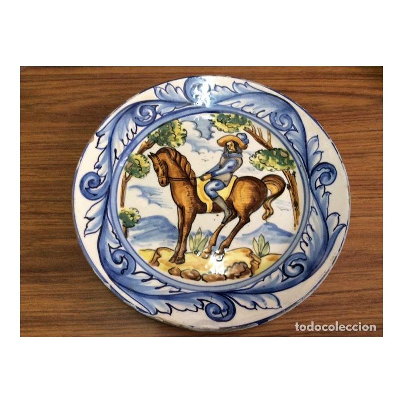 MANISES-CERAMICA-FIRMADO-ORIGINAL-PLATO SIGLO 18.