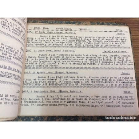 VALENCIA ESPECTACULOS-RECOPILACIÓN DE ESPECTACULOS VALENCIA ESCRITOS A MAQUINA AÑOS 1943 HASTA 1963.