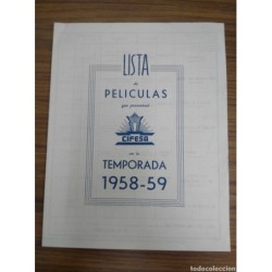 1ª LISTA DE PELICULAS-CIFESA-1958-59
