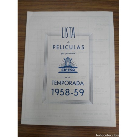 1ª LISTA DE PELICULAS-CIFESA-1958-59