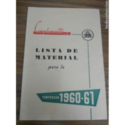 CIFESA-LISTA DE MATERIAL TEMPORADA 1960-61