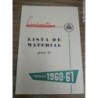 CIFESA-LISTA DE MATERIAL TEMPORADA 1960-61
