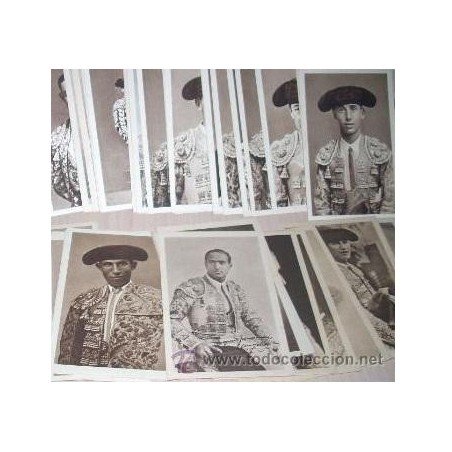 TOREROS, CURRO MELOJA. COLECCIÓN COMPLETA DE 106 POSTALES ANTIGUAS .