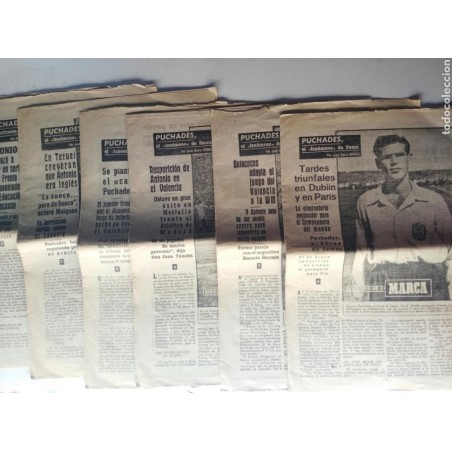 PUCHADES-SUECA-VALENCIA-JUGADOR DE FUTBOL-BIOGRAFIA EN 8 CUADERNOS DEL 1 AL 8-AÑO 1963.