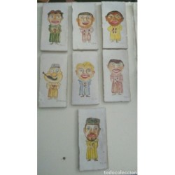 LOTE 8 AZULEJOS-CERAMICA-BARNIZADOS-FIRMADOS M .SANTAMARIA