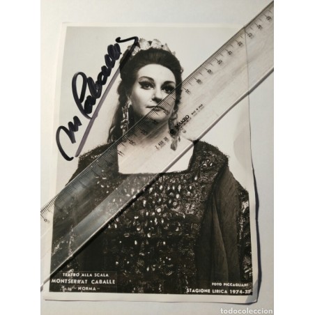 MONTSERRAT CABALLE-FOTOGRAFIA ORIGINAL FIRMADA-AÑO 1974-75.TEATRO ALLA SCALA.