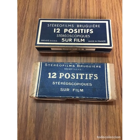 LOURDES-STEREOFILMS BRUGUIERE- 24 ESTEREOSCOPIAS-LOURDES 1 y 2-2 CAJITAS.