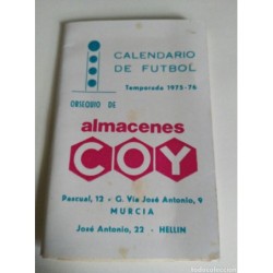 CALENDARIO DE FUTBOL. AÑO 1975-1976.