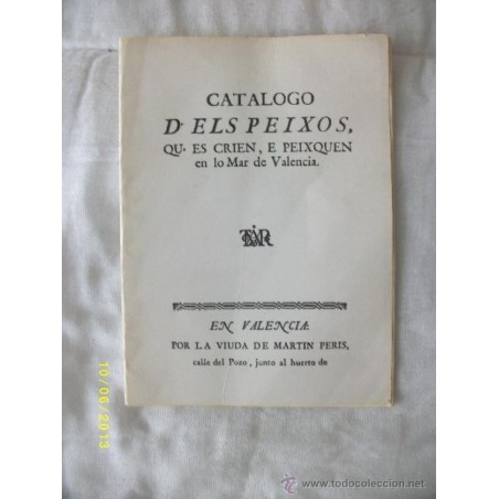 CATALOGO D'ELS PEIXOS. AÑO 1979.