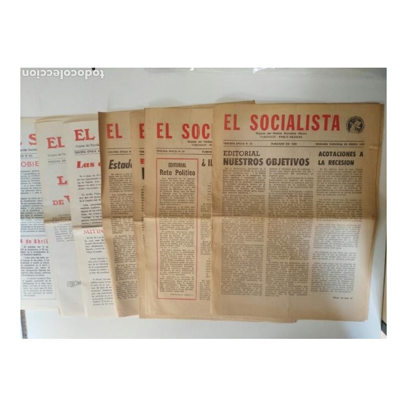 EL SOCIALISTA-ORGANO DEL PARTIDO SOCIALISTA OBRERO-7 NUMEROS. EL SOCIALISTA-ORGANO DEL PARTIDO SOCIALISTA OBRERO-7 NUMEROS.