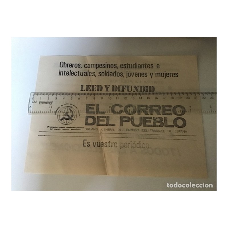 EL CORREO DEL PUEBLO-ORGANO CENTRAL DEL PARTIDO DE TRABAJO DE ESPAÑA.FOLLETO PROPAGANDA. EL CORREO DEL PUEBLO-ORGANO CENTRAL DEL PARTIDO DE TRABAJO DE ESPAÑA.FOLLETO PROPAGANDA.