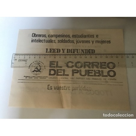 EL CORREO DEL PUEBLO-ORGANO CENTRAL DEL PARTIDO DE TRABAJO DE ESPAÑA.FOLLETO PROPAGANDA.