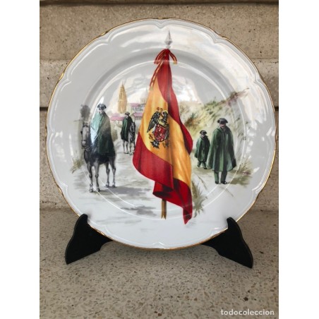 GUARDIA CIVIL-ANTIGUO PLATO DE GRES PORCELANICO.