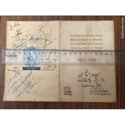 BANCO BILBAO-6 MINUTAS-COMIDAS DE HERMANDAD Y CELEBRACIÓN-1º CENTENARIO DE SU FUNDACION-AÑOS 50,60.