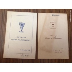BANCO BILBAO-6 MINUTAS-COMIDAS DE HERMANDAD Y CELEBRACIÓN-1º CENTENARIO DE SU FUNDACION-AÑOS 50,60.