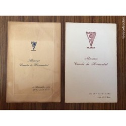 BANCO BILBAO-6 MINUTAS-COMIDAS DE HERMANDAD Y CELEBRACIÓN-1º CENTENARIO DE SU FUNDACION-AÑOS 50,60.