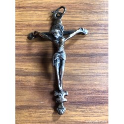 CRUCIFIJO SIGLO 18 PLATA-PIEZA UNICA-PIEZA ARQUEOLOGICA-MUY RARA.