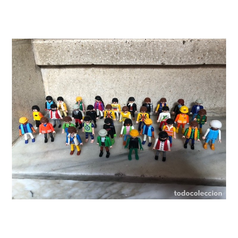 PLAYMOBIL-GEOBRA-LOTE DE 34 CLIPS DE PLAYMOBIL.AÑOS 90.