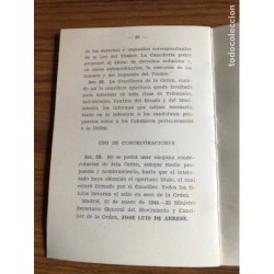 FOLLETO REGLAMENTO DE LA ORDEN DE CISNEROS. MERITO POLÍTICO. MADRID 1959.