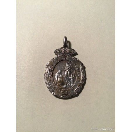MEDALLA COFRADÍA VIRGEN DEL ROSARIO-SUECA-VALENCIA-AÑO 1900.