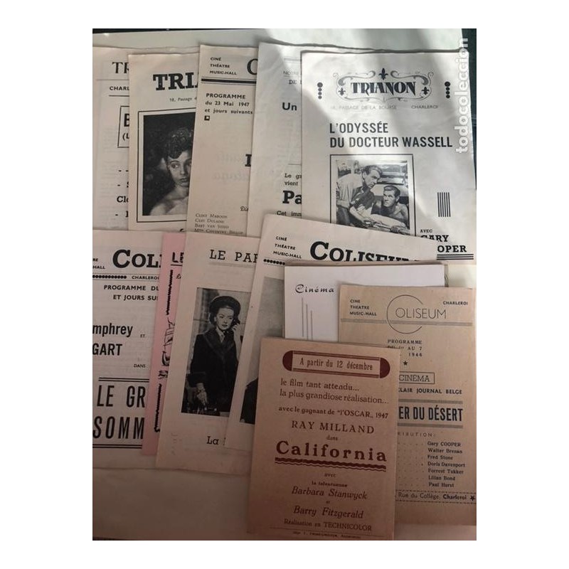 CINE FRANCES-16 CARTELERAS DE MANO CON EL MEJOR REPARTO DE ACTORES Y PELICULAS DE MODA-AÑOS 40.