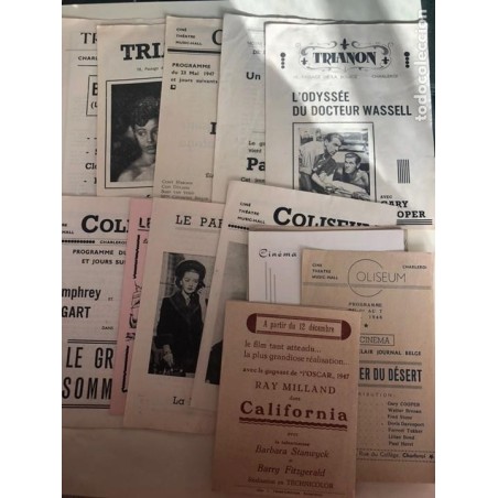 CINE FRANCES-16 CARTELERAS DE MANO CON EL MEJOR REPARTO DE ACTORES Y PELICULAS DE MODA-AÑOS 40.