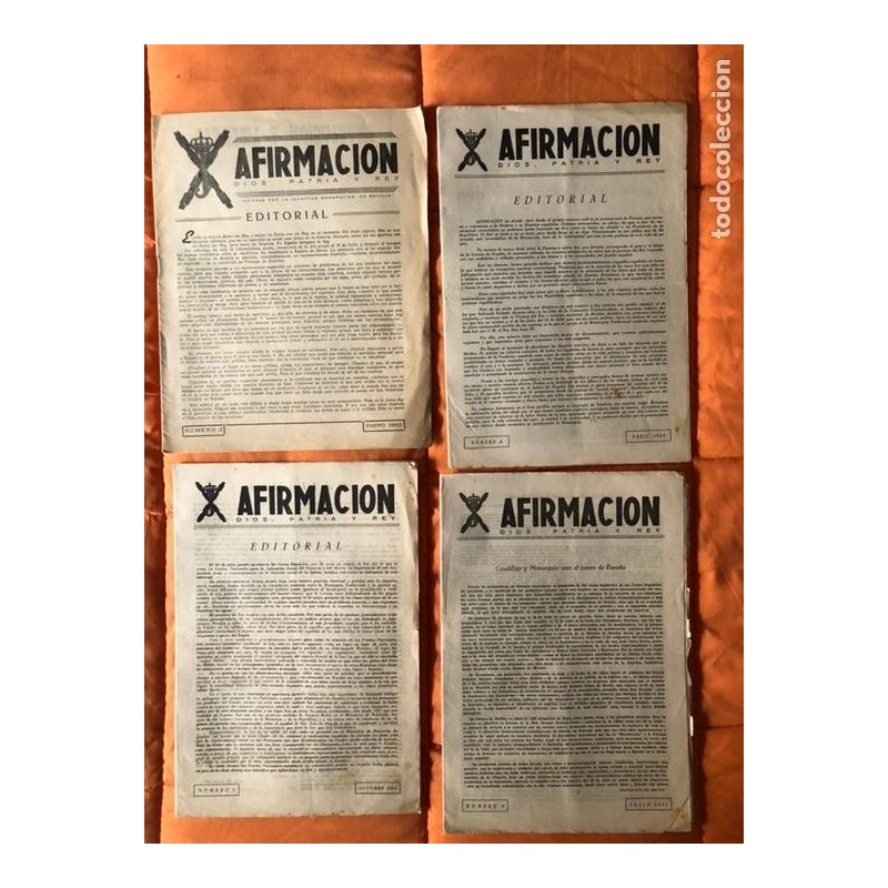 AFIRMACION-DIOS,PATRIA Y REY- 4 NUMEROS. AFIRMACION-DIOS,PATRIA Y REY- 4 NUMEROS.