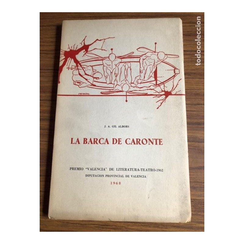 LA BARCA DE CARONTE-SELLO FERIA DEL LIBRO EN VALENCIA 1969-JUAN ANTONIO GIL ALBORS-AÑO 1968.