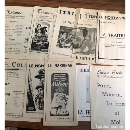CINE FRANCES-10 PROGRAMAS FRANCESES DE CINE-CHARLEROI-AÑOS 50.