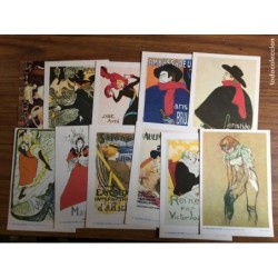 TOULOSE LAUTREC-COLECCIÓN DE 10 POSTALES ORIGINALES.