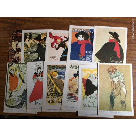 TOULOSE LAUTREC-COLECCIÓN DE 10 POSTALES ORIGINALES.