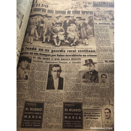 MARCA- DIARIO GRAFICO DE LOS DEPORTES-AÑOS 1944-45.101 NUMEROS ENCUADERNADOS.