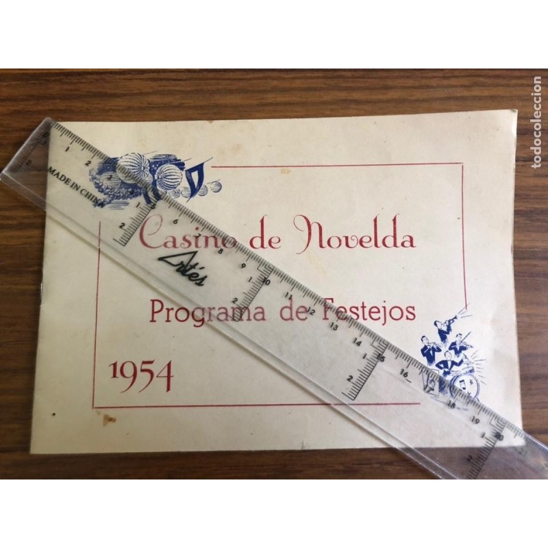 NOVELDA-CASINO-PROGRAMA DE FESTEJOS-AÑO 1954!!
