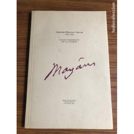 GREGORI MAYANS I SISCAR-CONCERT CONMEMORATIU DEL 300 ANIVERSARIB.