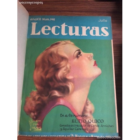 LECTURAS-NUMEROS DE ARTE Y DE LITERATURA DE EL HOGAR Y LA MODA-TOMO II- 6 NUMEROS ENCUADERNADOS-1933