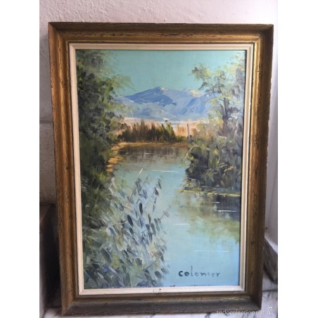 PINTURA AL ÓLEO SOBRE TABLA. FIRMADO COLOMER. PAISAJE.