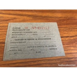 CUPON DE RACIONAMIENTO-CARNE PRIMER SEMESTRE-AÑO 1949.