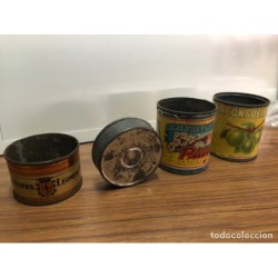 LOTE 4 BOTES DE CHAPA ANTIGUOS