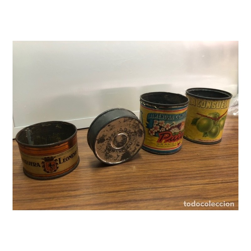 LOTE 4 BOTES DE CHAPA ANTIGUOS