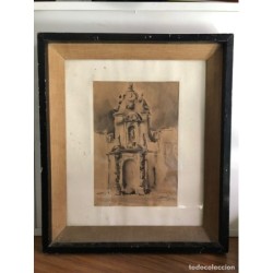 RAFAEL CONTEL COMENGE-ACUARELA Y BOCETO ORIGINAL.