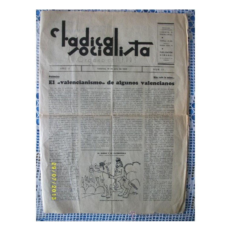 EL RADIACAL SOCIALISTA- ORGANO DEL P.R.R.S.